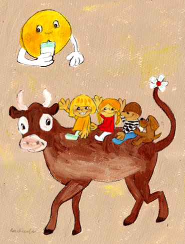 子供部屋に飾りたいイラスト Mow Cow Milk Gogo Sachicafe